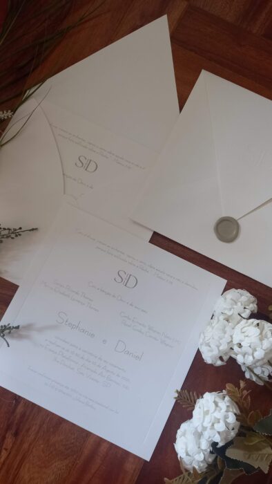 Convite de casamento simples e elegante