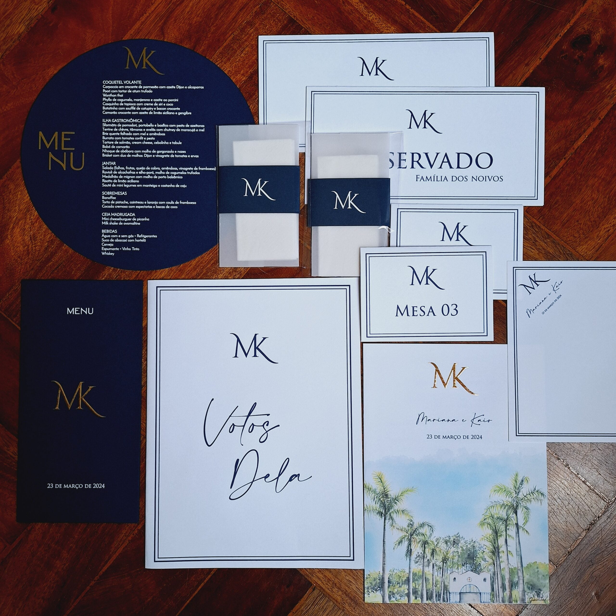 Convites de casamento | Caixas para padrinhos | Identidade Visual | Papelaria para casamento