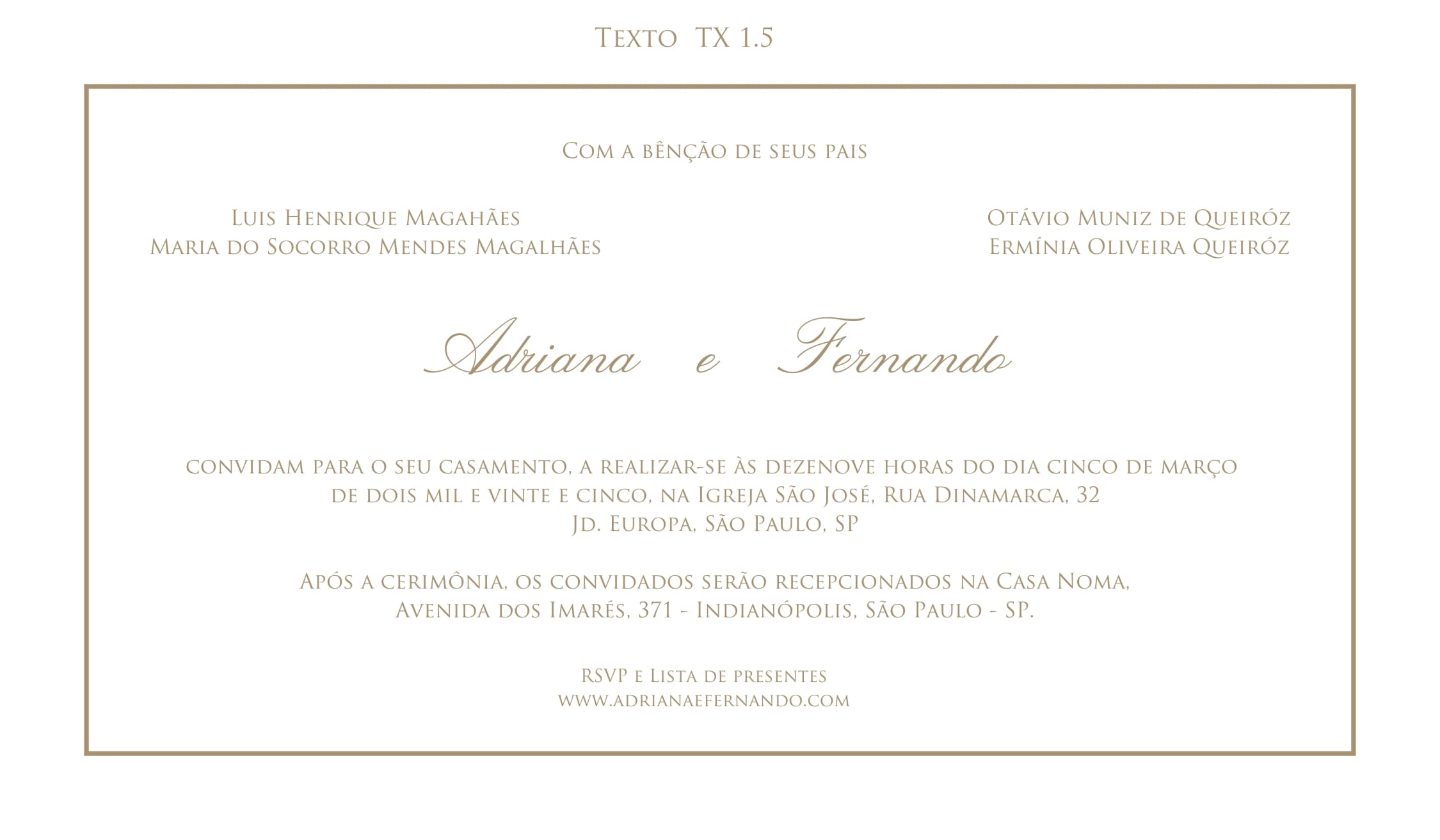 modelo de texto para convites de casamento