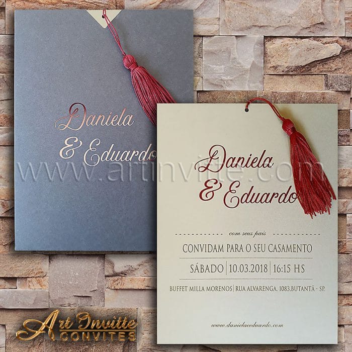 Convite de casamento modelo Fronha FR 054 – Art Invitte Convites