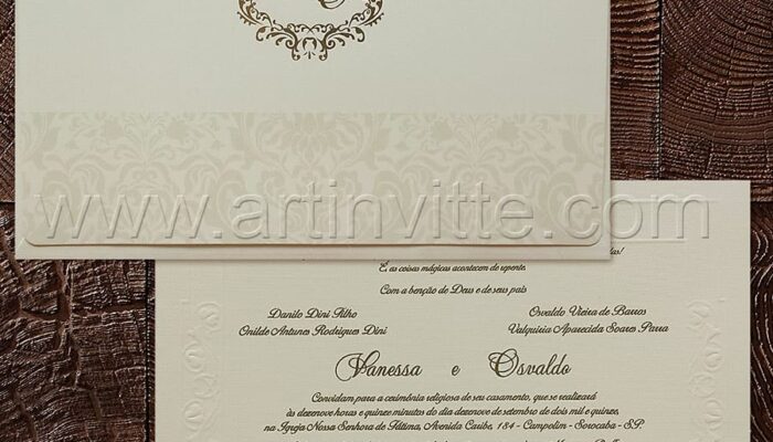 convite de casamento clássico Shangri-lá