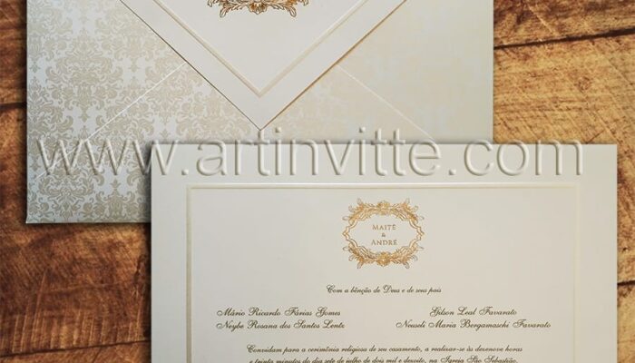 Convite para casamento modelo Toronto Clássico TT 030.