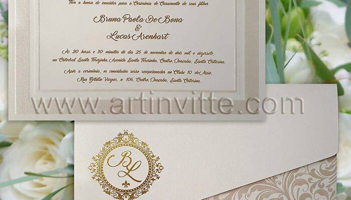 Convite de casamento tradicional Cozumel CZ 021