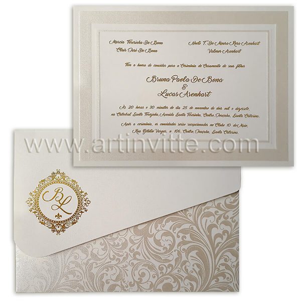 Convite de casamento tradicional Cozumel CZ 032 Convite de casamento tradicional Cozumel CZ 021
